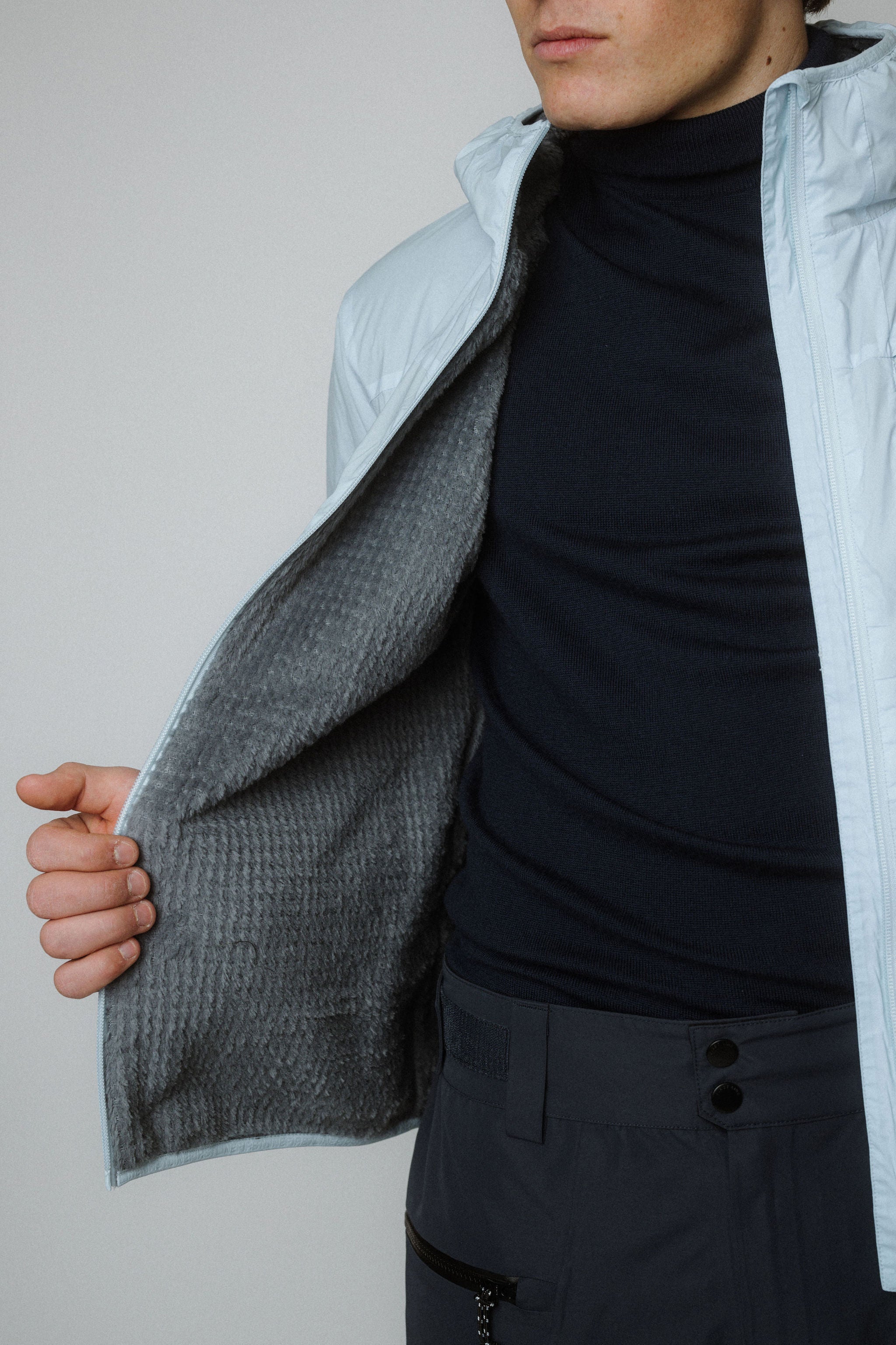 Bliss Hybridjacket Polartecalpha_men_ice blue_detail view inside