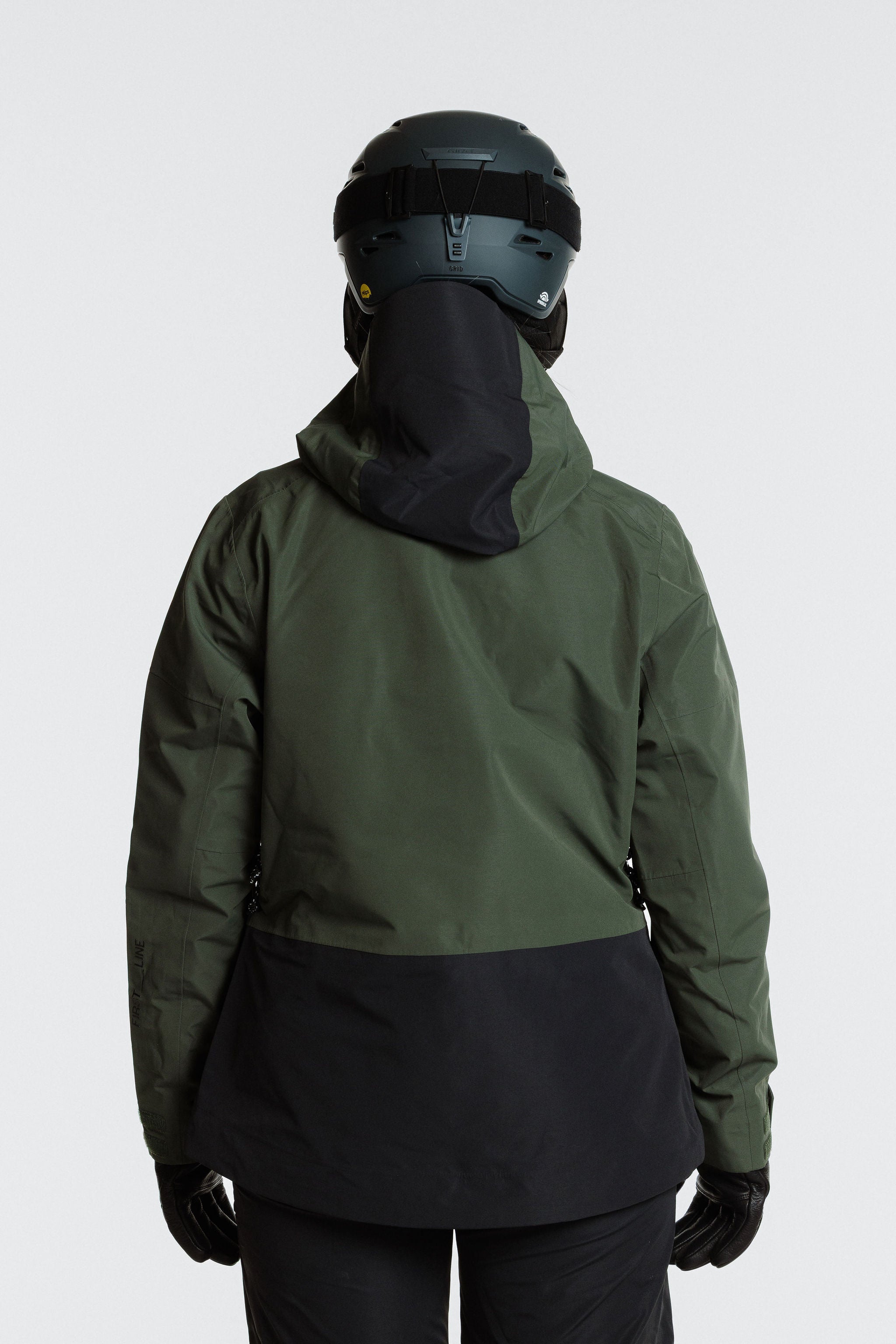 Enjo_3layershelljacket_women_primalolive_blackgraphite_backview