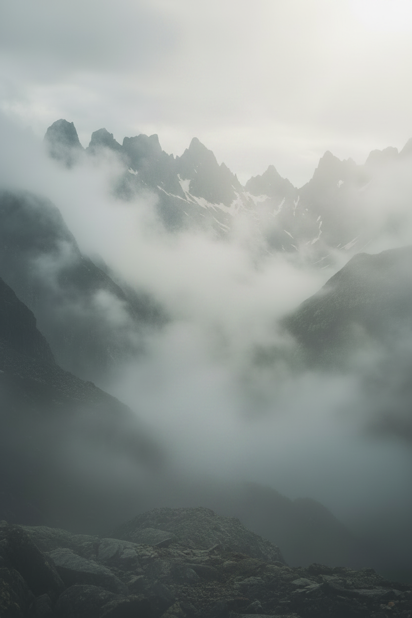 Alpen Nebel ohne Person